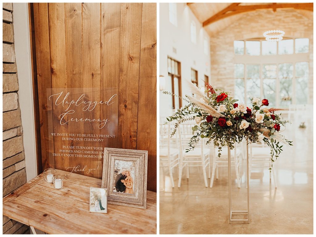 wedding decor at Canyonwood Ridge
