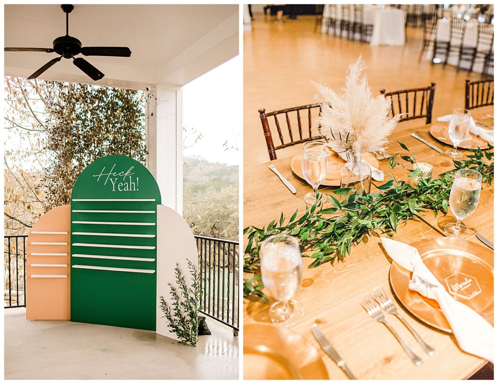 wedding details at Kendall Point venue